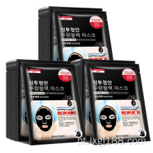 Máscara facial preta para cuidados com o rosto oem coreana máscara facial de carvão de bambu nutrição profunda poros